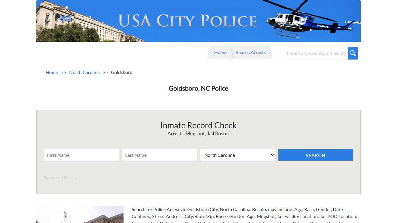 Goldsboro, NC Police | Jail Records